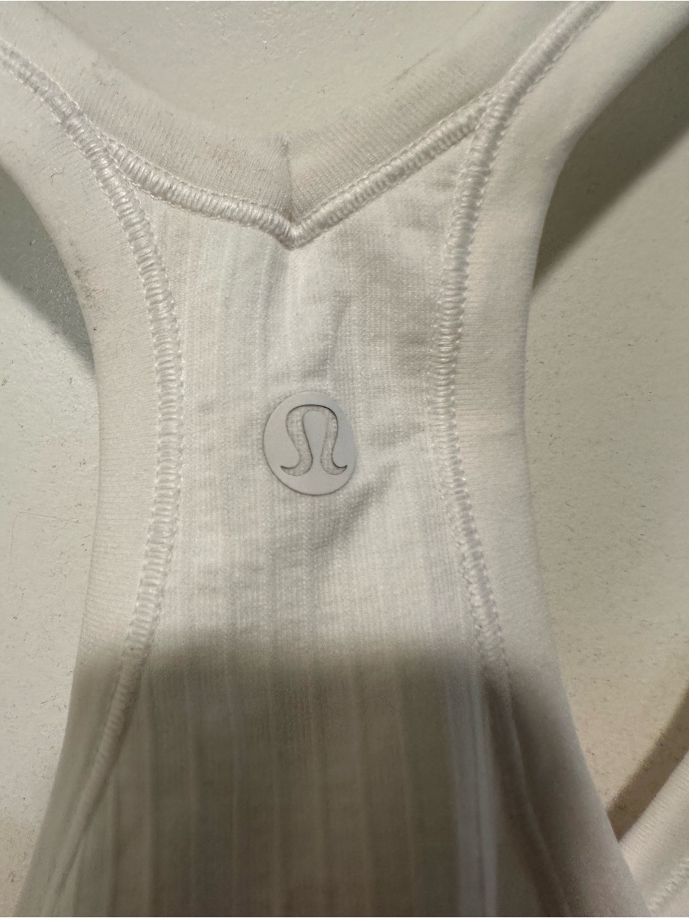 lululemon athletica EBB to Street White Ribbed Racerback Tank Size 12 - Picture 3 of 4